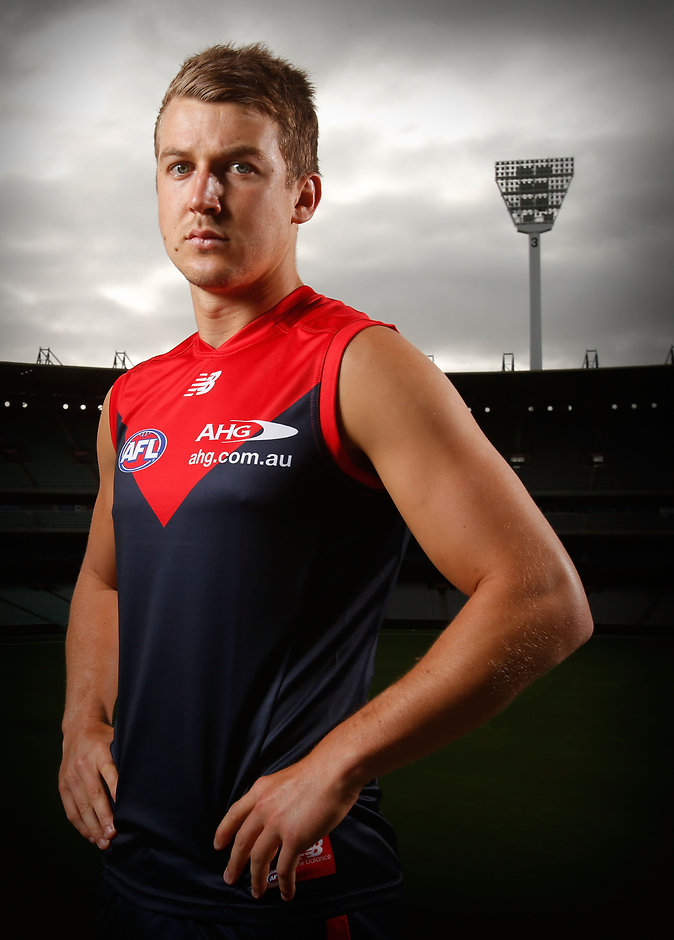 AFL 2016 Portraits - Melbourne MELBOURNE, AUSTRALIA - FEBRUARY 4: Jack Trengove poses for a photograph during the Melbourne Demons official team photo day at the MCG in Melbourne on February 4, 2016. (Photo by Michael Willson/AFL Media)